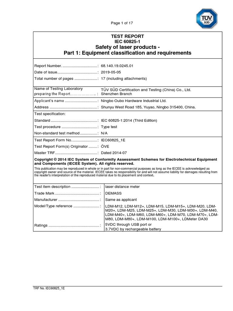 IEC 60825 - 1 - Laser Pointer | PDF | Laser | Electrical Engineering