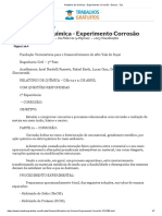 Relatório de Química - Experimento Corrosão - Ensaio - Tyb