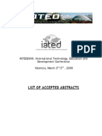 List of Accepted Abstracts
