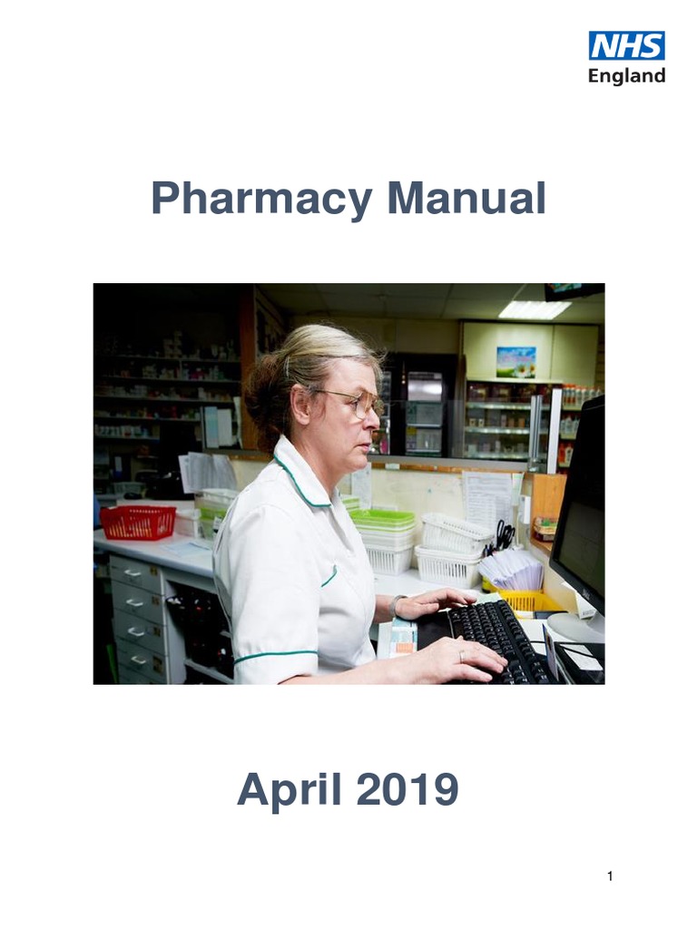 Pharmacy Manual v2 PDF Pharmacy National Health Service