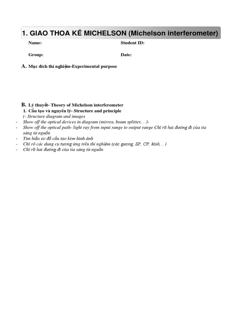 Lab Report - Michelson Interferometer | PDF