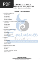 Introduction To Statistics Questions