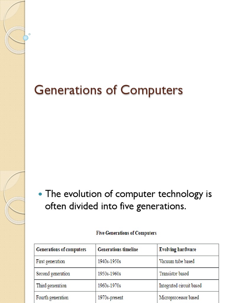 DAY 3 (Generation of Computer) | PDF | Integrated Circuit | Computer ...