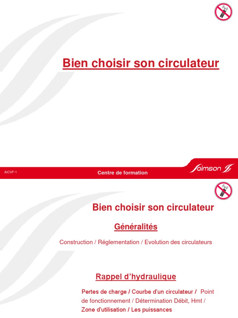 Choix de circulateurs : Siriux & Priux | PDF