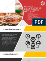 Revenue Management Strategies for Prego Italian Restaurant