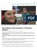 Stina Nilsson Inför Premiären: "Det Känns Jättekul" - SVT Sport