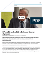 RF-ordföranden Björn Eriksson Lämnar Styrelsen - SVT Sport