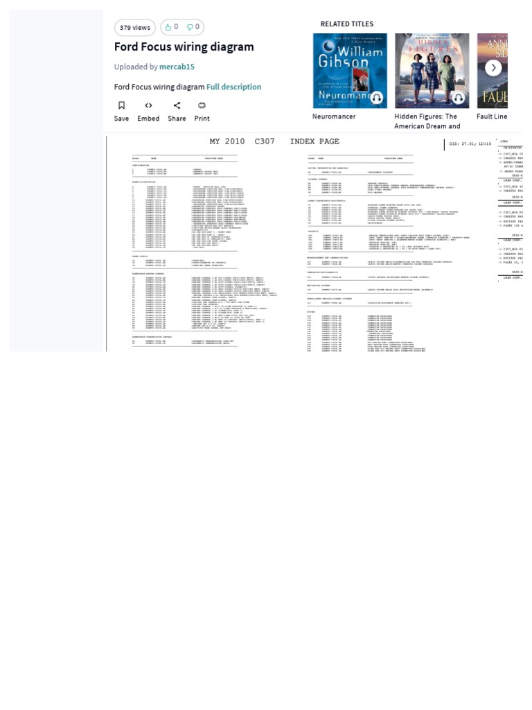 2006 FORD FOCUS WIRING DIAGRAM visual data 2