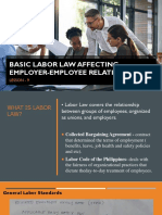 Basic Labor Law Affecting Employer Employee Relationships