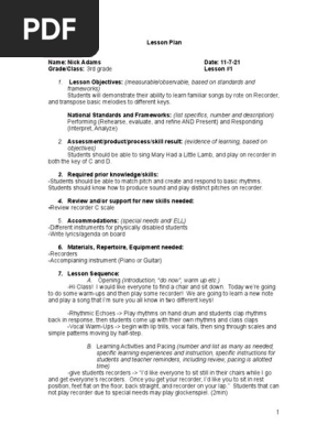 elementary lesson plan