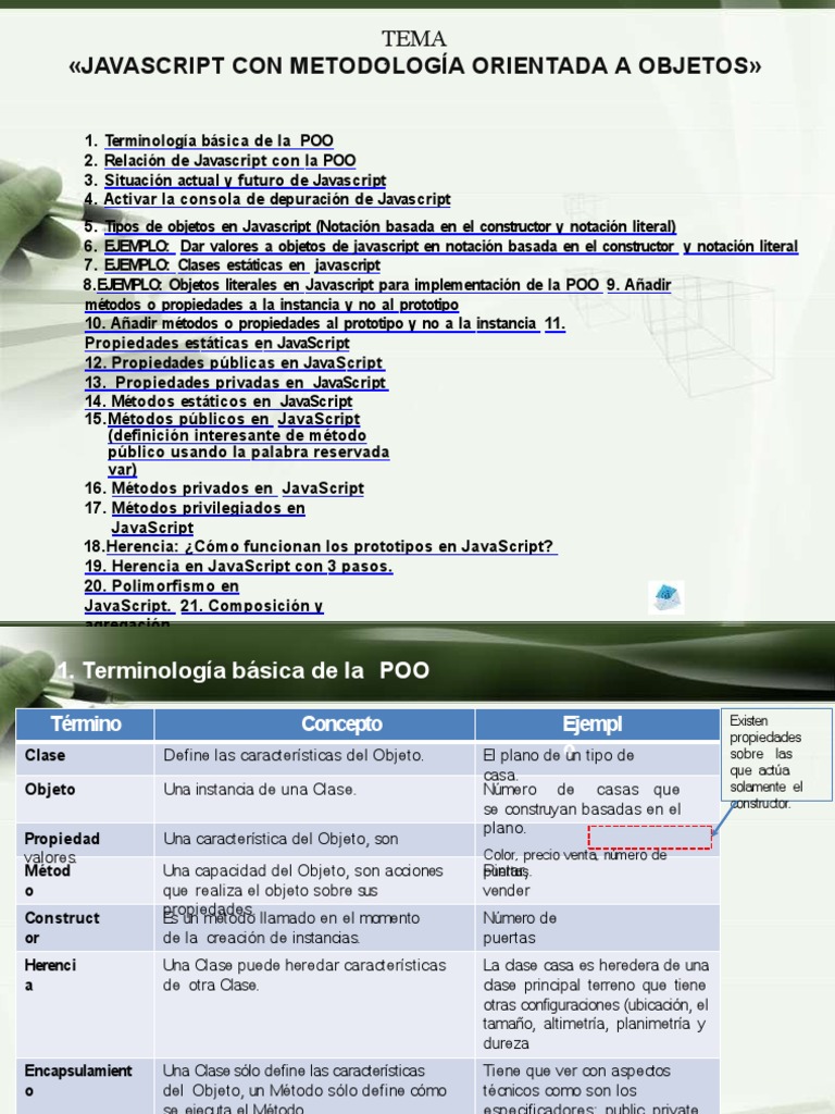 POO Javascript | PDF | Objeto (informática) | Programación orientada a ...