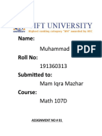 Muhammad Umar Assignment 1