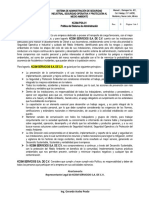 KCSM-PSA-01 Política Del Sistema de Administración