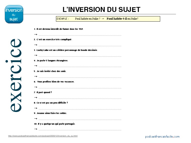 Exercices sur l'inversion du sujet | PDF | Échecs | Théorie (échecs)