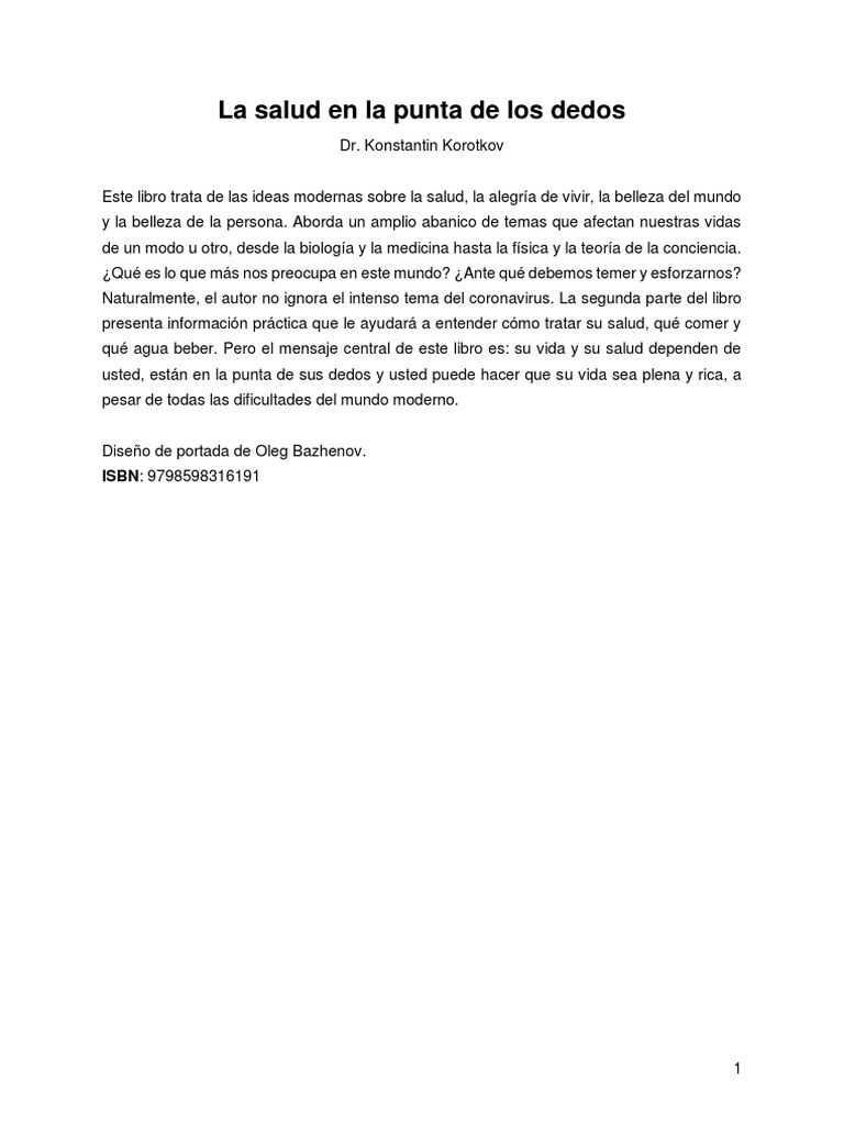 La Salud en La Punta de Los Dedos | PDF | Homeostasis | Vida