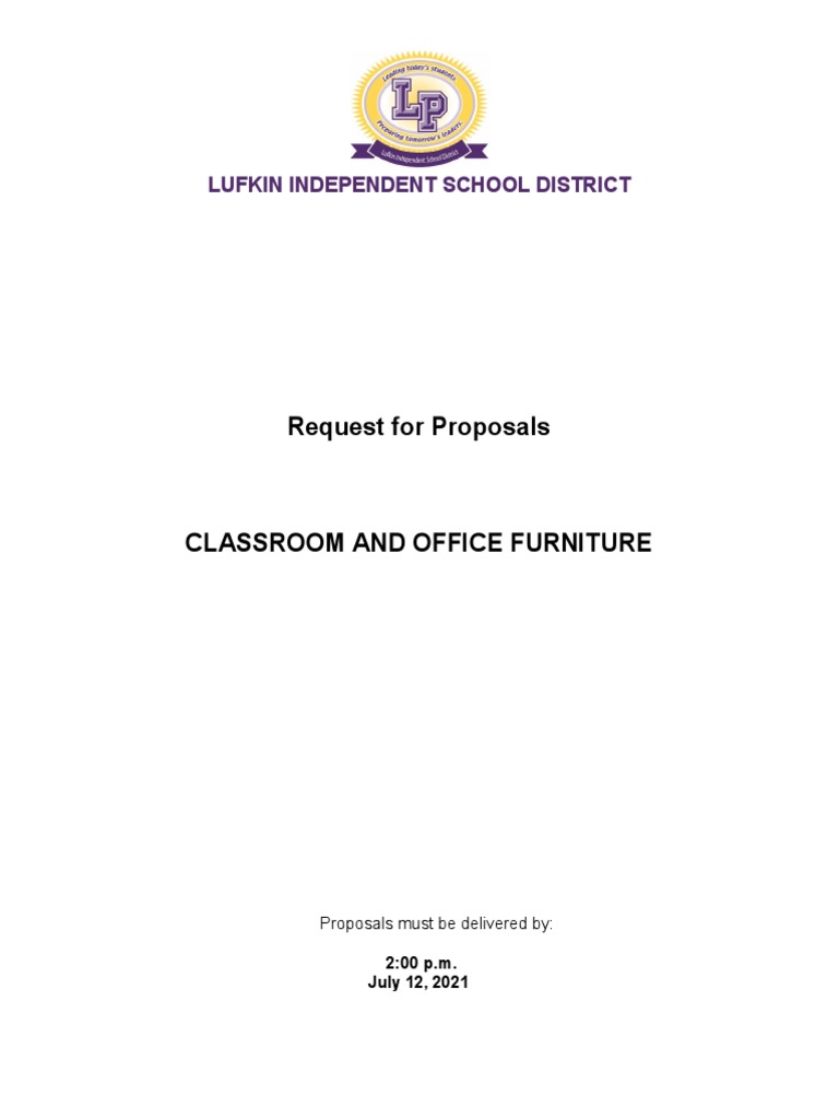 LMS Classroom Office Furniture RFP FINAL PDF Request For Proposal