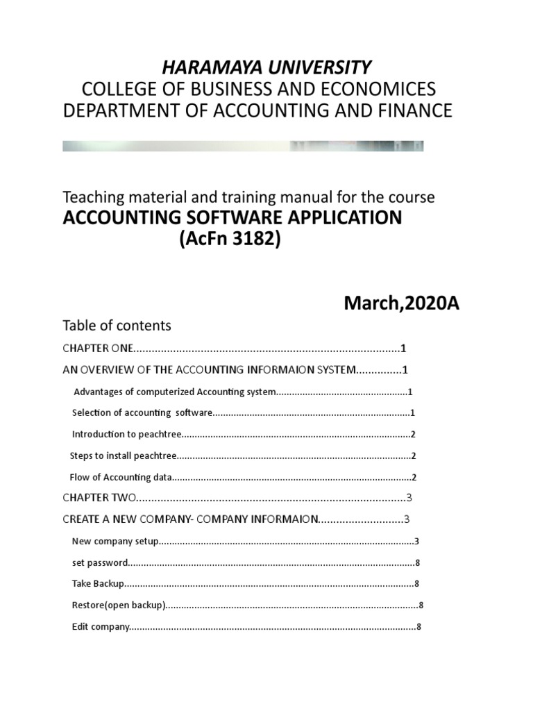Teaching Material and Training Manual For The Course | PDF | Accounting ...