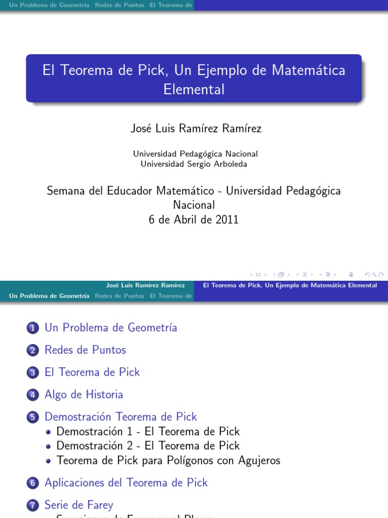 Teorema de Pick, Un ejemplo de Matemática Elemental Prueba matemática Triángulo