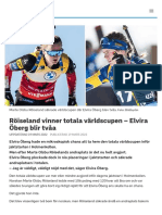 Röiseland Vinner Totala Världscupen - Elvira Öberg Blir Tvåa - SVT Sport