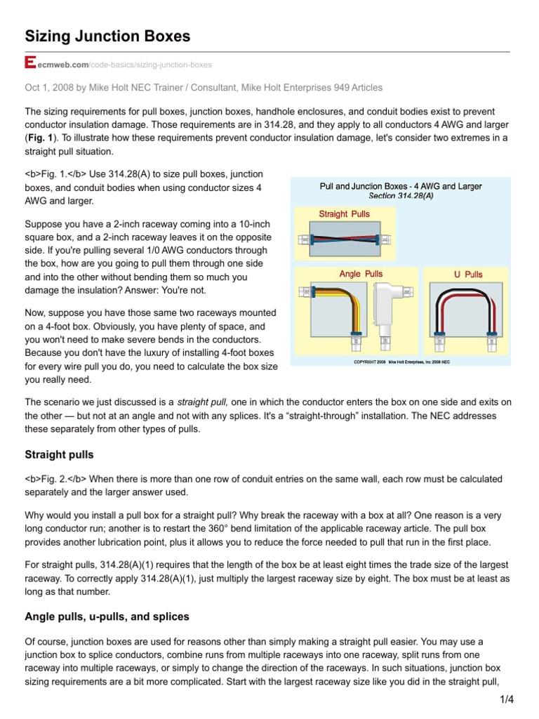 Sizing Junction Boxes PDF