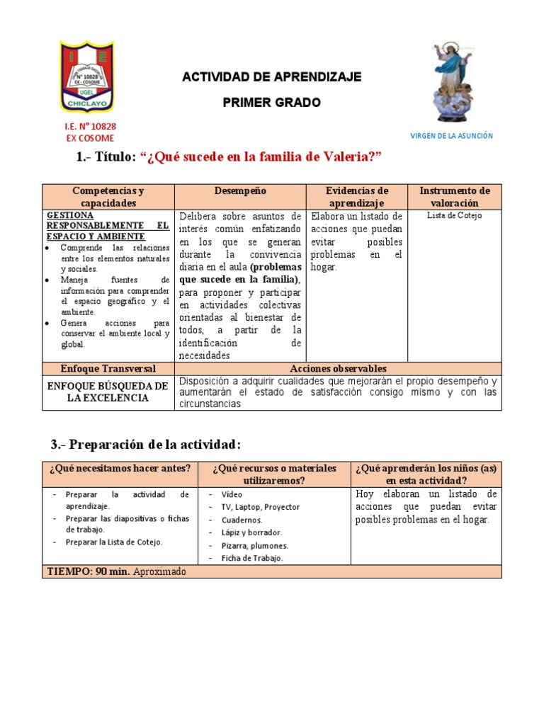 Problemas y soluciones en la familia de Valeria | PDF | Aprendizaje