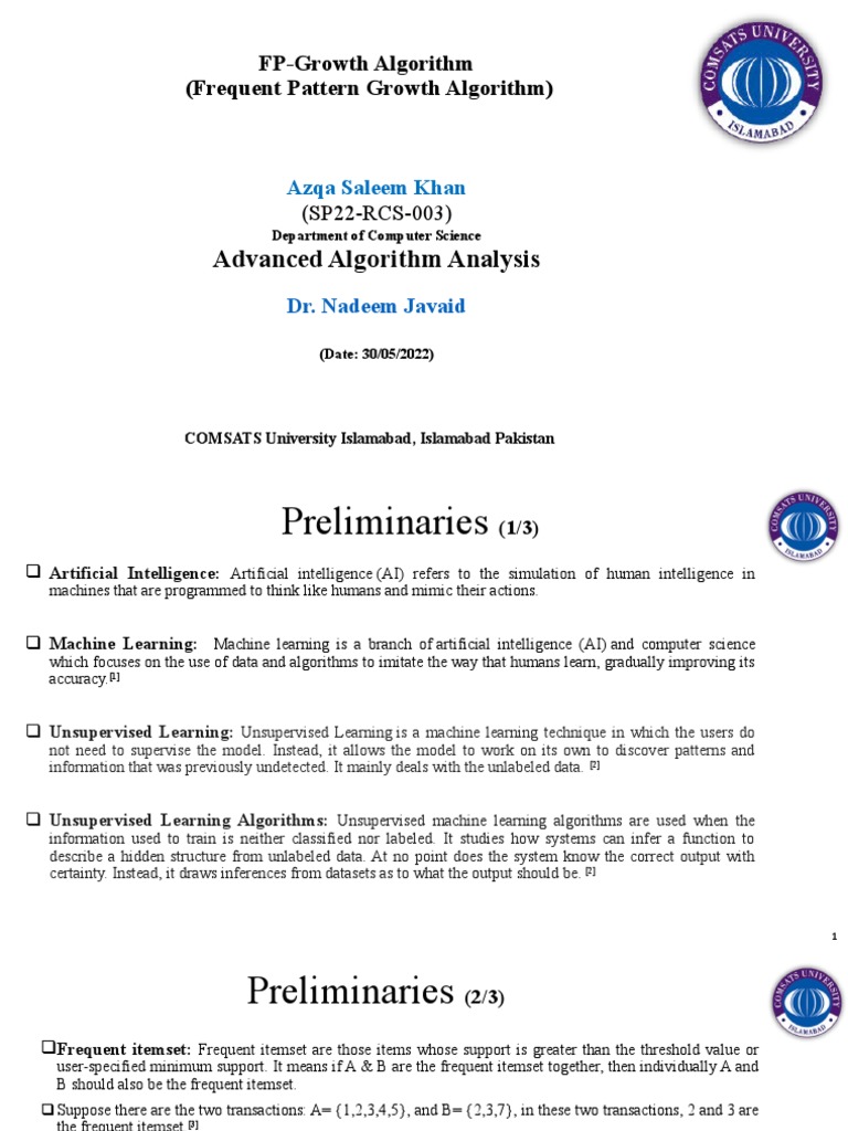 AzqaSaleemKhan (SP22 RCS 003) FPGrowth | PDF | Machine Learning ...