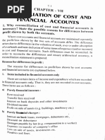 Reconciliation of Cost and Financial Accounting