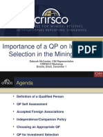 The Importance QP Investment Selection Mining Sector