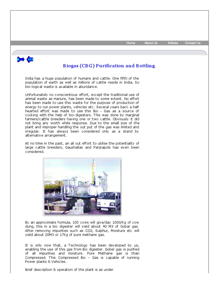 CBG Purification and Bottling System | PDF | Biogas | Anaerobic Digestion