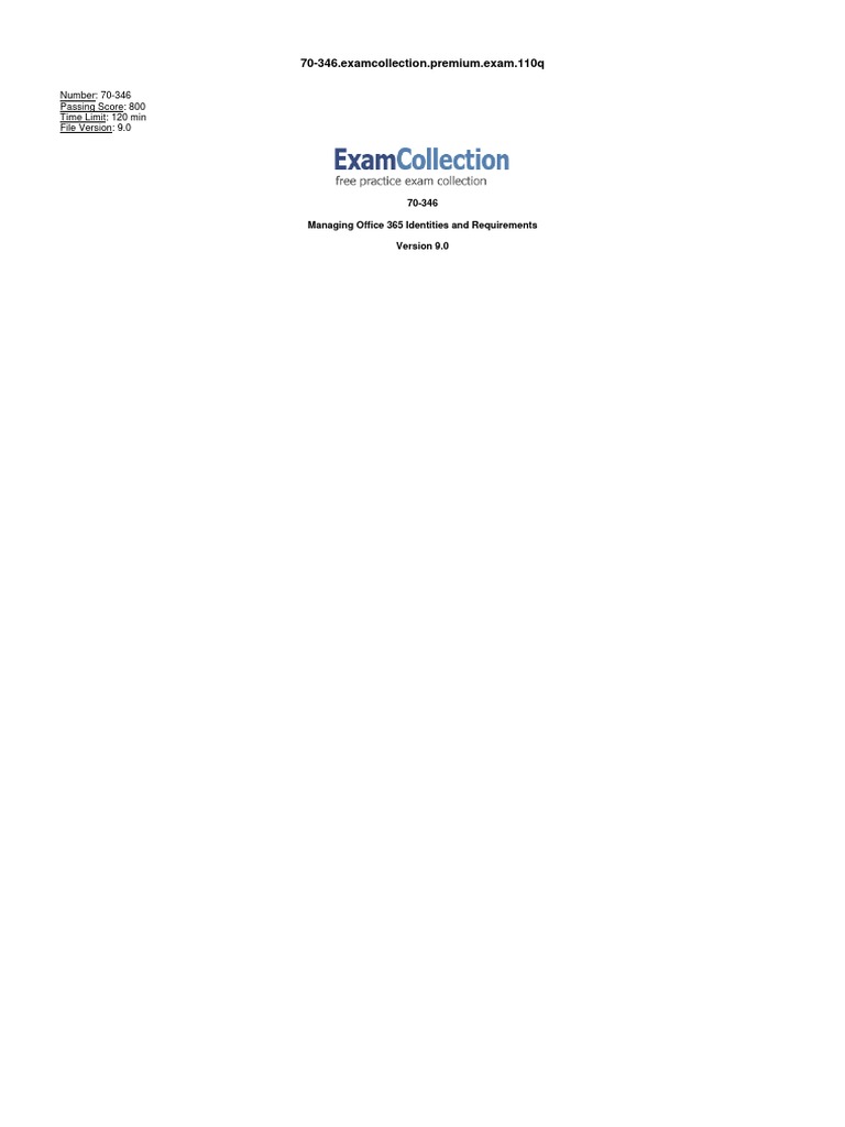 70-346.examcollection - Premium.exam.110q: Number: 70-346 Passing Score ...