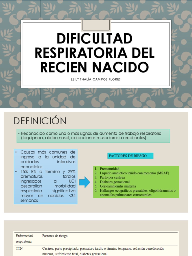 Dificultad Respiratoria Del Recien Nacido y TTRN Thaly PDF Parto prematuro Parto