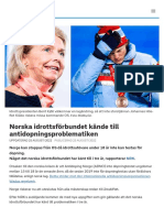 Norska Idrottsförbundet Kände Till Antidopningsproblematiken - SVT Sport