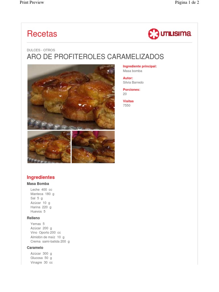 Profiteroles Caramelo | PDF