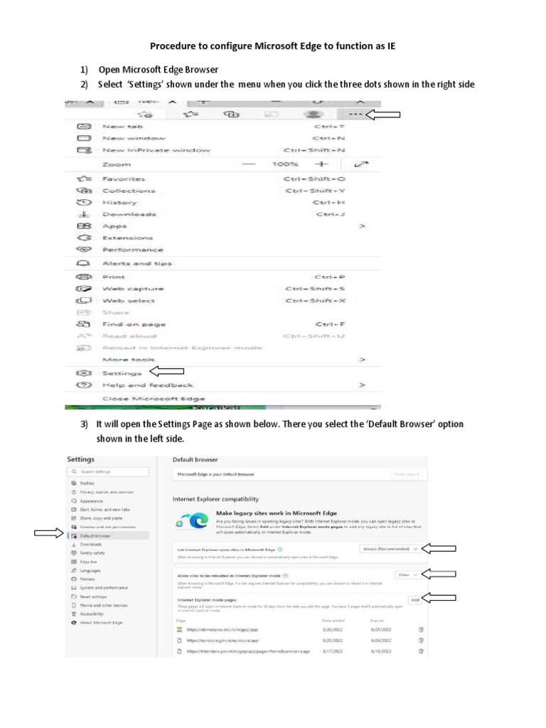 Settings For Edge Browser | PDF