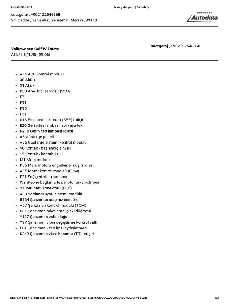 01M TRANSMISSION Wiring Diagram Autodata PDF