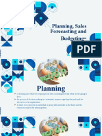 Planning, Sales Forecasting and Budgeting