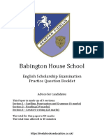 Babington House 11 English Examination