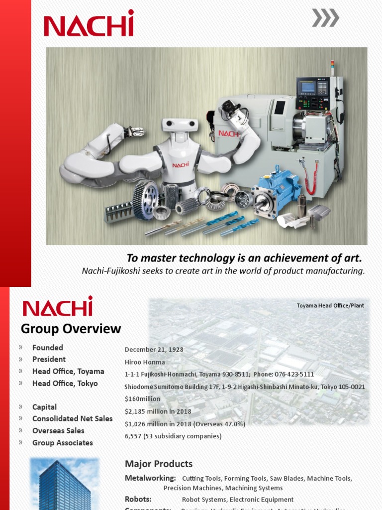 Nachi Divisions - Basic Presentation | PDF | Secondary Sector Of The ...