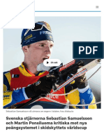 Svenska Stjärnorna Sebastian Samuelsson Och Martin Ponsiluoma Kritiska Mot Nya Poängsystemet I Skidskyttets Världscup - SVT Sport