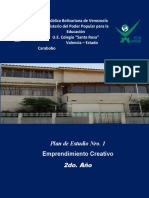 Plan de Estudio Emprendimiento 2do Año 2021 - 2022 1er Corte - 1er Lapso ..