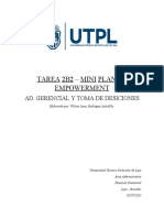 TAREA 2B2. Mini Plan de Empowerment TAREA 2B2. Administración Gerencial y Toma de Desiciones