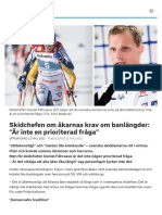 Skidchefen Om Åkarnas Krav Om Banlängder: "Är Inte en Prioriterad Fråga" - SVT Sport