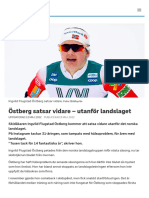 Östberg Satsar Vidare - Utanför Landslaget - SVT Sport