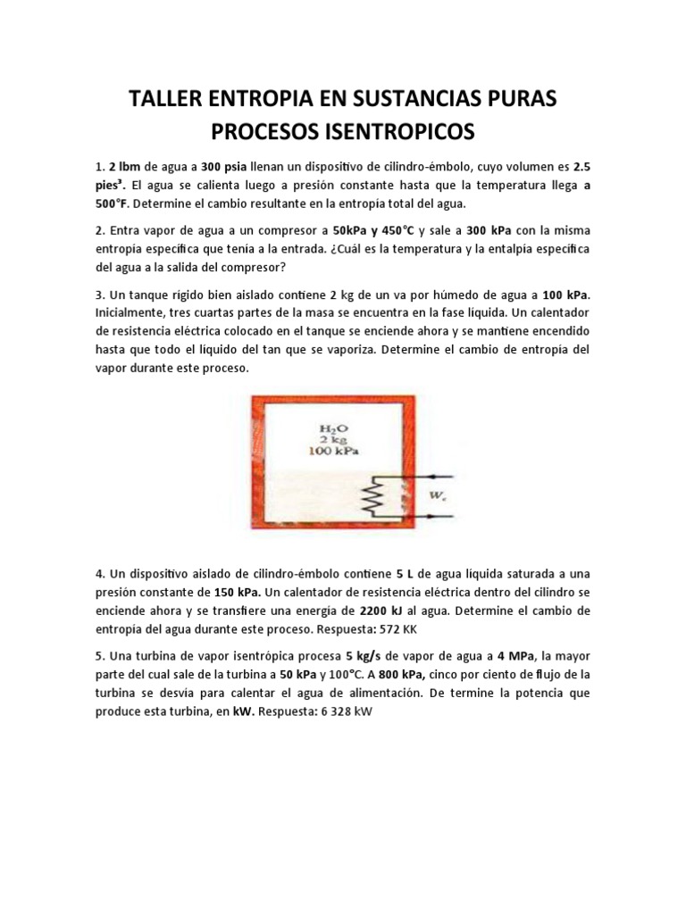 Entropía en Procesos Termodinámicos | PDF | Agua | Vapor