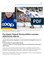 Fis-Toppen Vegard Ulvang Stöttar Svenska Stjärnornas Upprop - SVT Sport