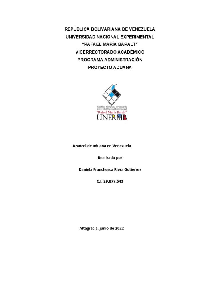 Arancel de Aduana en Venezuela | PDF