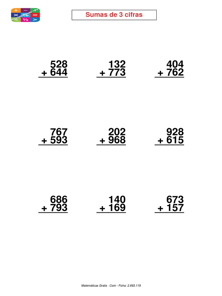 Sumas de 3 Cifras | PDF