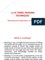 TOPIC 3 - Reading Techniques