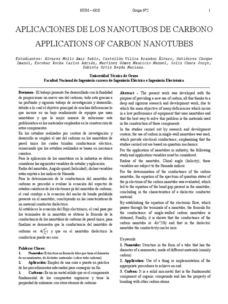 Grupo 2 Trabajo Final Formato Ieee Hum 4310 PDF Transistor