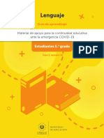 Guía de Aprendizaje - 5to Grado - Lenguaje - Fase 3 - Semana 19